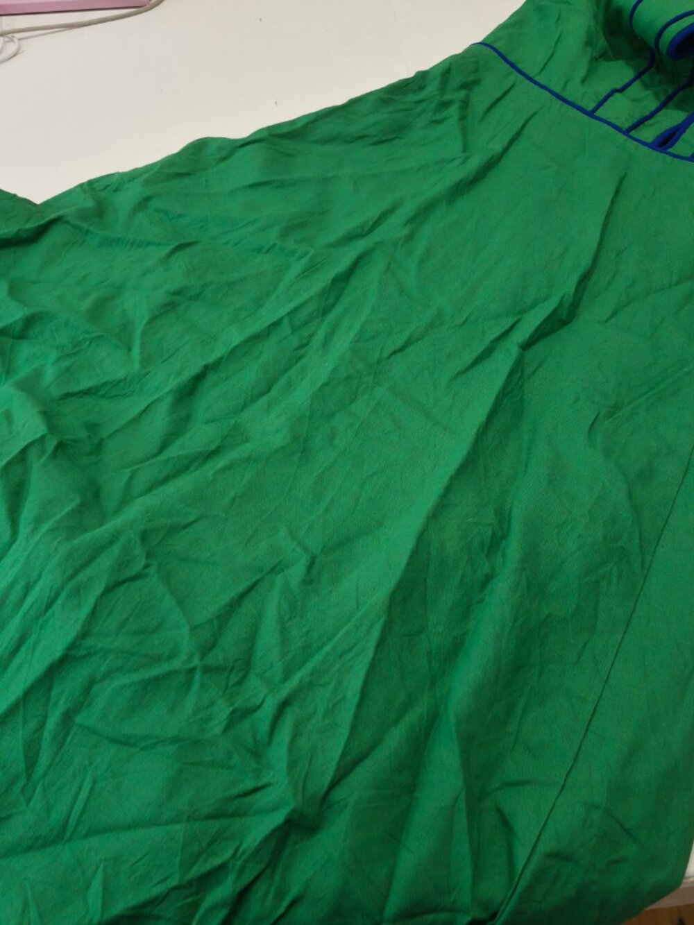 Farm Rio Piped Cutout Linen-Blend Midi Dress In Green Size L - Picture 8 of 8